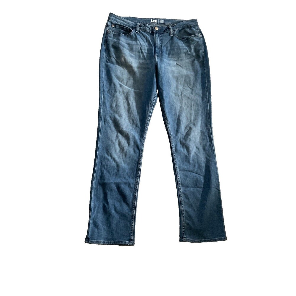 Lee Jeans Womens Mid Rise Straight Leg Regular Fit  Size 16L